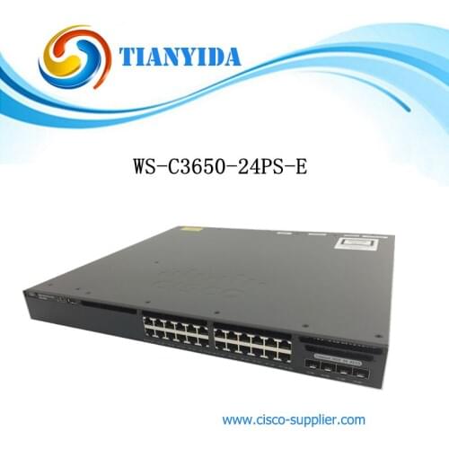 24 Port Managed Gigabit Switch WS-C3650-24PS-E PoE Ethernet Switches