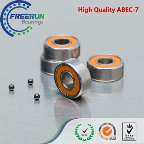 3PCS SMR105 2OS 2RS 5X10X4 MM ABEC 7 LD ORANGE RUBBER Stainless steel hybrid ceramic ball bearing