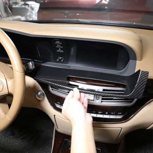 ABS Car Center Console Dashboard Under Surface Decoration Panel Stickers For Mercedes Benz S Class W221 2008-12 Car Accessories