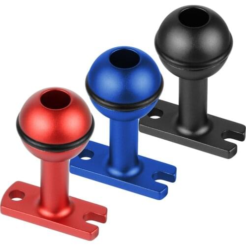 Aluminum Narrow Bottom Base Adapter Tray Base 1 Inch Ball Head Mount For Camera Flash Light Underwater for Sports Cameras