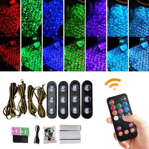 Car Foot Light LED Interior Ambient Lamps Car LED Atmosphere Strips Sound Control For Toyota Chr Auris Rav4 2020 Camry 40 Yaris