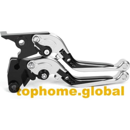 Free shipping CNC Foldable&Extendable Brake Clutch Levers For YAMAHA MT-07 2014 Silver/Black