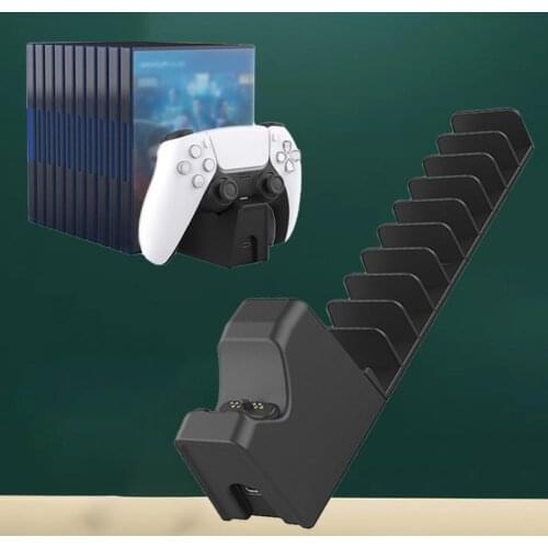 Fast Charging Charging Dock Wireless Stable Detachable ABS Gamepad Charger for PS5 Video with Storage Rack Game Accessories