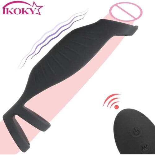 Wireless Remote Control 9 Modes Vibrating Penis Ring Erection Cock Ring Penis Sleeve Delay Ejaculation Penis Enlargement
