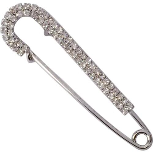 Blucome Crystal Rhinestone Neckline Pin Fixed Clothes Buckle Pin Anti-fade Simple Sweater Accessories Women Cardigan Brooch