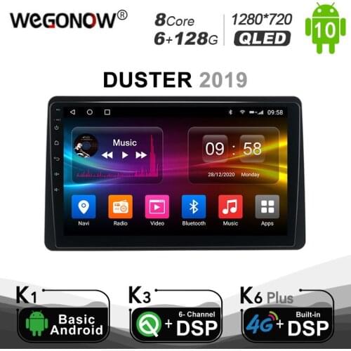 Carplay 6G+128G Android 10 Car Multimedia Player For Renault DUSTER 2019 1280*720 IPS Touch Screen Head Unit 4G LTE SPDIF Radio