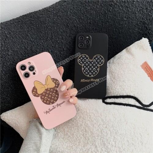 Disney Mickey Mouse Phone Case for IPhone 7 8 Plus SE2 XS Max XR 11 Pro Max 12 Pro Max Soft Matte Phone Back Cover Cartoon Shell
