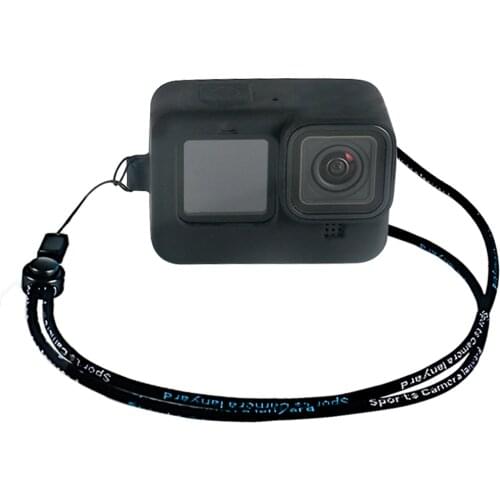 Black Orange Green Blue Candy Color Case For Gopro Hero 9 Shell Silicone Protective Back Cover Lens Cap Lanyard Three-Piece Set