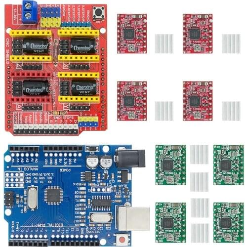 CNC shield V3 engraving machine 3D Printe + UNO R3 + 4pcs A4988 driver expansion board for Arduino