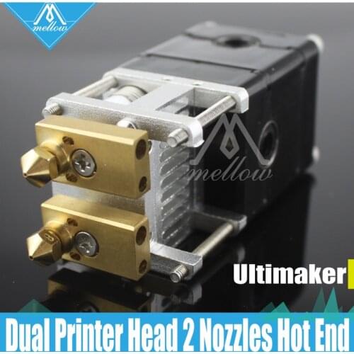DIY 3D printer Heaterblock Ultimaker 2 + UM2 Dual Heads Extruder Olsson block kit Nozzles 0.25/0.4/0.6/0.8mm HotEnd for 1.75/3mm