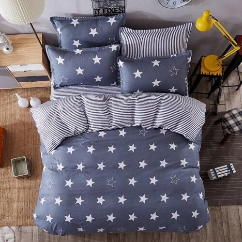 Bedding Sets White Star Clouds Plaid Twin/full/queen/kingsize Duvet Cover Sheet Pillowcase Bed Linen Bedclothe 70