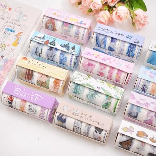 15 Boxs Fantasy Ocean Beautiful Flowers Plants Leaves Washi Tape DIY Decoration for Scrapbooking Masking Tape Adhesive Tape
