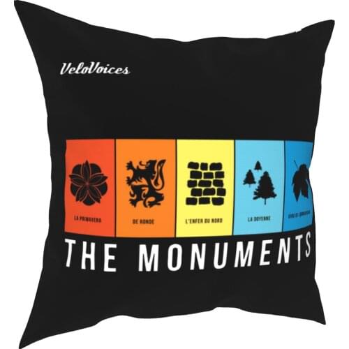 VeloVoices Monuments Pillow Covers Home Bike Cycling Bicycle Biking Ride Cushion Cover Creative Decor Pillowcase 45*45cm