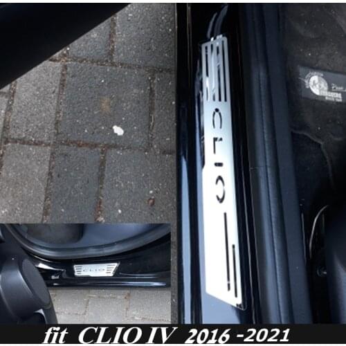 NEW CLIO IV Stainless Steel Scuff Plate Door Sill Cover Trim Car Door Sill Protector for Renault CLIO IV CLIO 4 2018 2017 2020