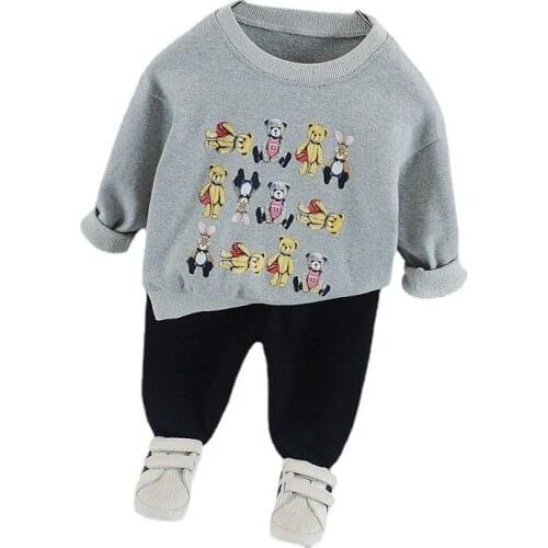 New Spring Autumn Baby Boys Girls Clothes Fashion Children T-Shirt Pants 2Pcs/Set Toddler Cartoon Sports Costume Kids Tracksuits