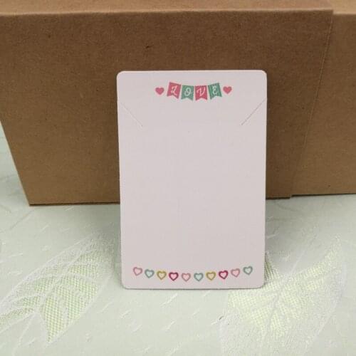 New Arrived 100pcs 7*5cm Colorful Paper Cards Printing Jewelry Necklace Bracelet Hang Tag Jewelry Display Necklaces Card