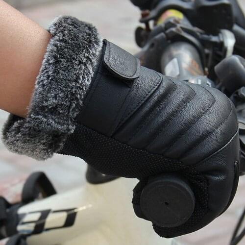 `2019 Mens Windproof Gloves Leather Winter Mittens Anti Slip Screens Thermal Glove Hand Warmer Gloves Men Gants