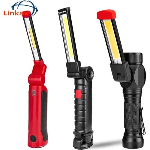 Portable LED T6 COB USB Rechargeable Flashlight Torch Work Light Magnetic COB Lighting COB LED working light