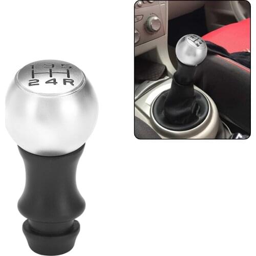 Silver 5 Speed Gear Shift Knob Lever Alloy Shifter Gearstick For Peugeot 106 1007 206 107 306 307 308 2008 301 3008 Car Styling