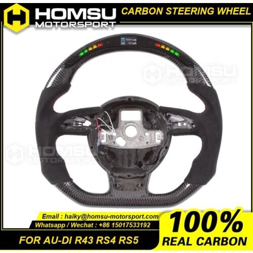 Compatible with audi S4 A4 led performance Carbon Fiber Flat Bottom Steering Wheel