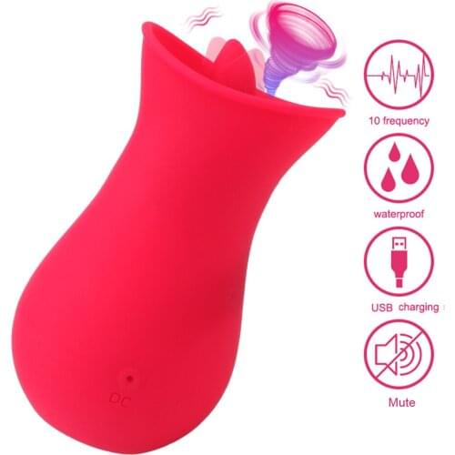 G Spot Clitoral Stimulator Tongue Licking Vibrator Adult Orgasm Product 10 Speeds Nipple Female Masturbator Sucking Vibrator