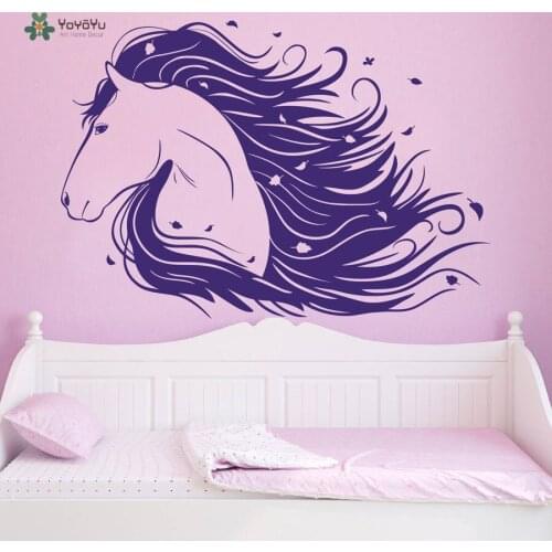 YOYOYU Wall Decal Girl Lovely Wall Sticker Horse Pony Gifts Mural Vinyl Repetable Room Removable Decoration YO107