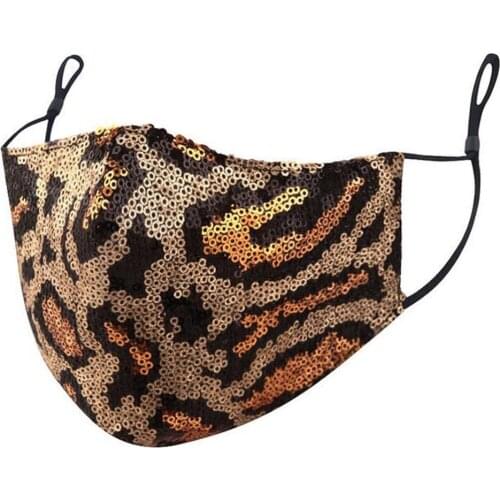 Womens Jewelry Sequin Masks Bling Leopard Colorful Masks For Party Decor Washable Mouth Mask For Women Face-mask Mascsrillas