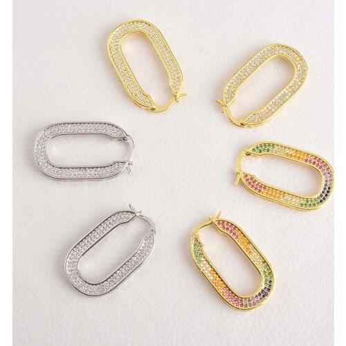 Female high quality Latest Fashion Earrings Top Quality Jewelry Clear CZ Oval Earrings For Women Girls