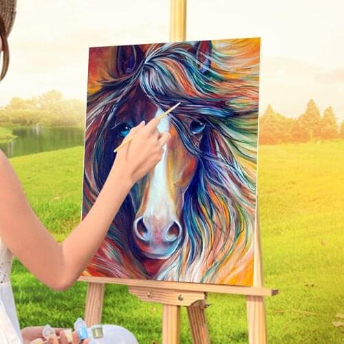 Animal Horse DIY Paint By Numbers Set Oil Paints 40*50 Oil Painting New Design For Kids Handiwork Wholesale Art