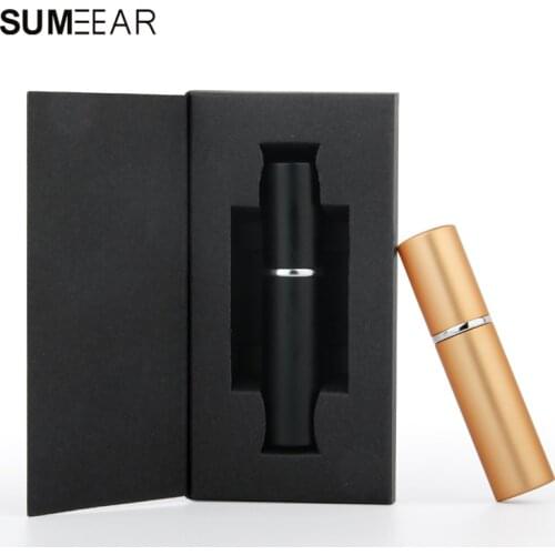 50Piece/Lot 5ml Aluminum Perfume Bottle With packaging boxes Atomizer empty perfume bottle Customizable logo