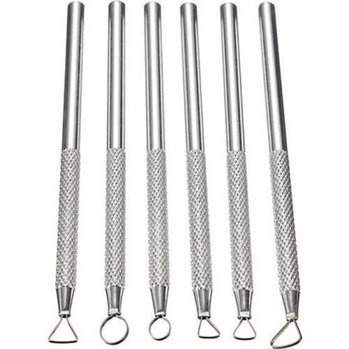 6 Pcs Aluminum Alloy Polymer Clay Tools Pottery Ceramic Sculpting Tools Carving Ribbon Wire End Loop Clay Tools Set For Detail