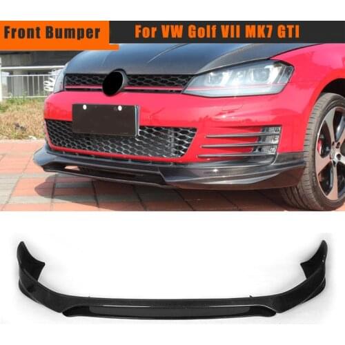 Car Front Bumper Lip Diffuer For VW Golf VII MK7 GTI Bumper 2014 UP Carbon Fiber/Black FRP
