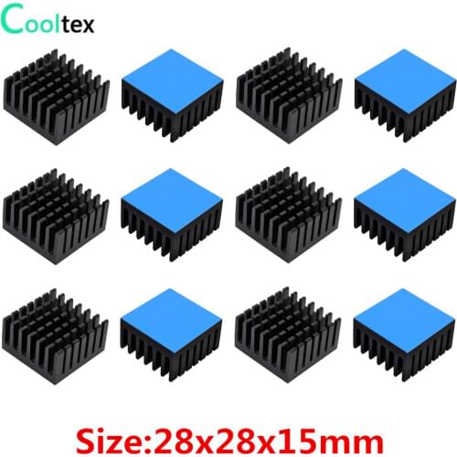 Thicker version) 20pcs 28x28x15mm Aluminum Heatsink Radiator Heat Sink for Electronic Chip IC LED Cooler Cooling