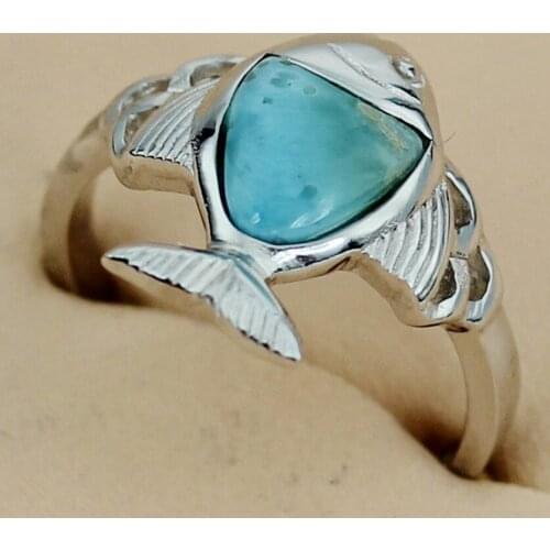 Fleure Esme Larimar Engagement Wedding christmas gifts rings Jewelry & Accessories for women Rhodium Plated R3512 size 6 7 8 9