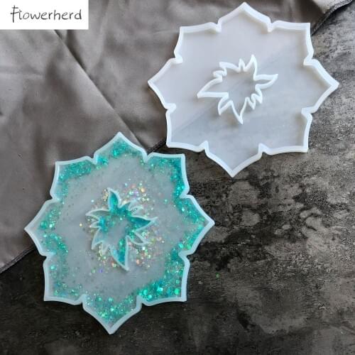 Irregular Flower Mold Christmas Decoration Coaster Epoxy Silicone Mold Resin Mold Tray Plate Mirror Silicone Mold Fondant Tools