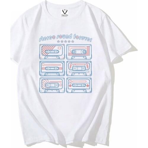 Summer Men Fashion Forever Stereo Sound Print T-Shirt Short Sleeve Popular Design Tops Novelty Sounds of the 80s Tee streetwear