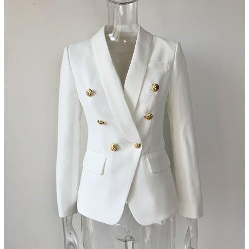 HarleyFashion Elegant Classic Quality Shawl Collar Autumn Spring Slim Plain OL Formal Lady Blazer