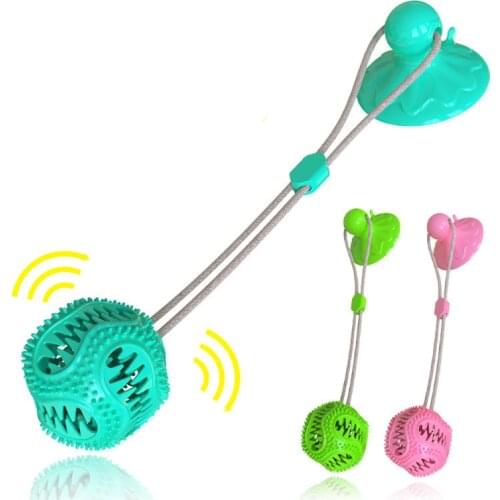 Pet Toy Dog Toy Dog Chewing Toy Dog Chewing Gum Molar Spherical Food leakage Device Sucker Bell Type Cages