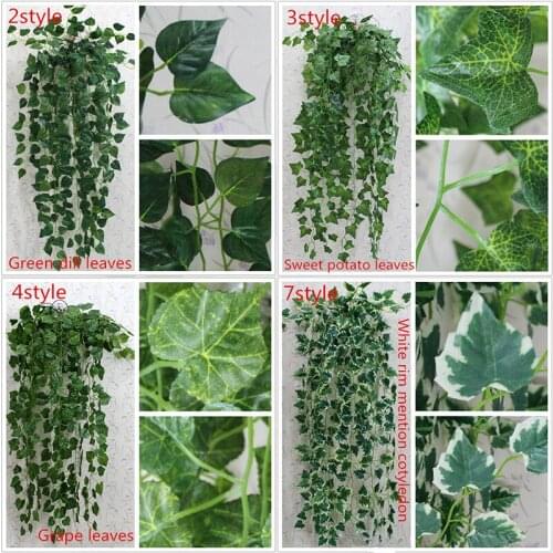 HUHULE 90cm Artificial Plants Ivy Leaf Green Hanging Garland Plants Vine Fake Foliage Home Garden Deco Wedding Party Decoration