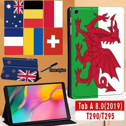 Case for Samsung Galaxy Tab A 8.0 Inch 2019 T290 T295 Leather Folding Stand Tablet Cover for SM-T290 SM-T295
