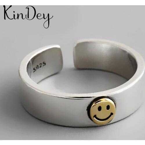 Summer Beach Vacation Knuckle Open Smile Rings for Women Girls Adjustable Finger Ring Charm Jewellery Wholesale Gifts