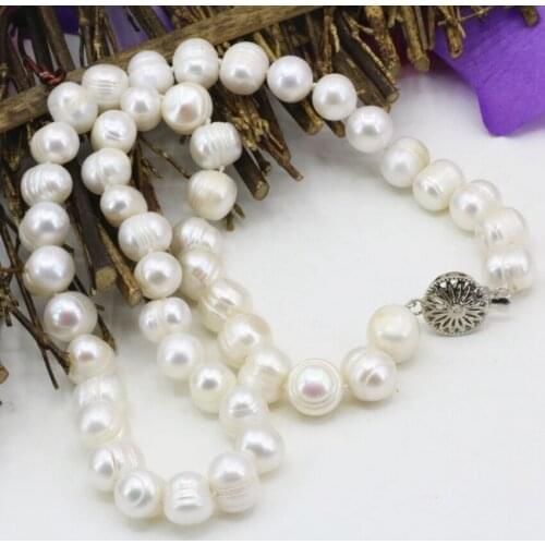Hot sale charm natural freshwater cultured white pearl beads 7-8mm chian strand necklace for women choker jewelry 18inch B3228