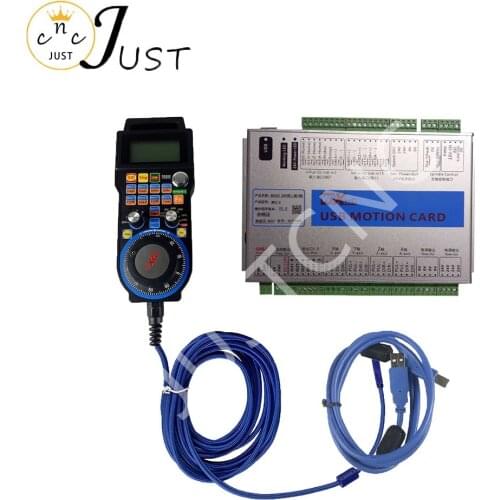 Mach3 Controller Kit XHC MKX-V 2MHz USB Breakout Board 3 4 6 Axis Motion Control Card With Wired MPG Pendant Handwheel LHB04B