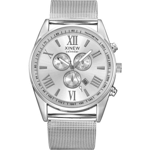 Mens Brand Gold Watches Fashion Stainless Steel Band Date Simple Vintage Quartz Wristwatches Reloj Hombre Acero Inoxidable 2020