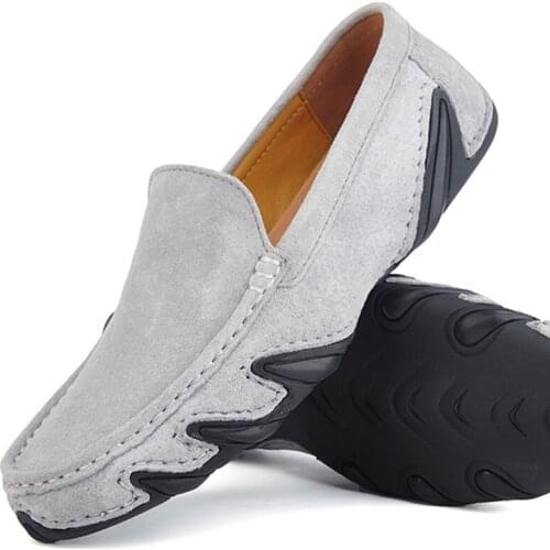 2021 New Summer Mens Shoes Classic Suede Breathable Casual Shoes Men Loafers Comfortable Quality Lazy Boat Shoes Big Size 38-47