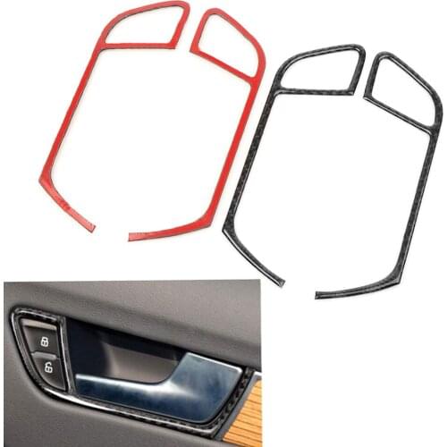 Carbon Fiber Look Door Handle Panel Frame Trim Cover Protector Decoration for Audi A4 B8 2009 2010 2011 2012 2013 2014 2015 2016
