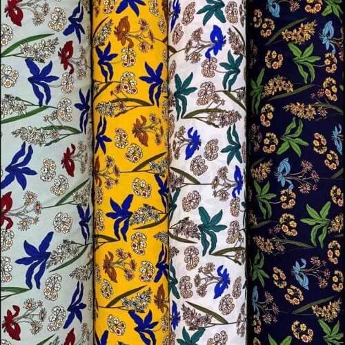 Crimp cloth Printed Chiffon Floral printed chiffon Dress fabric Summer dress material Chiffon fabric