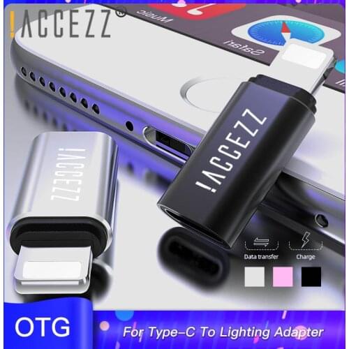 !ACCEZZ OTG Adapter Type-C Female To lighting Male Adapters For Apple iPhone 12 11 X XS XR 8 7 Plus Mini USB Sync USBC Converter