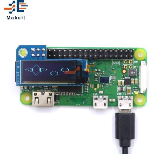 PiOLED 0.91inch OLED 128x32 I2C IIC SSD1306 Blue OLED Display Module for RPI Raspberry Pi 1, B+, Pi 2, Pi 3 and Pi Zero