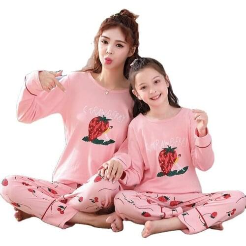Mama Mother Daughter Son Clothes Pajamas Sets Spring Autumn Family Matching Pajamas cartoon Shirt Suits maman fille matching